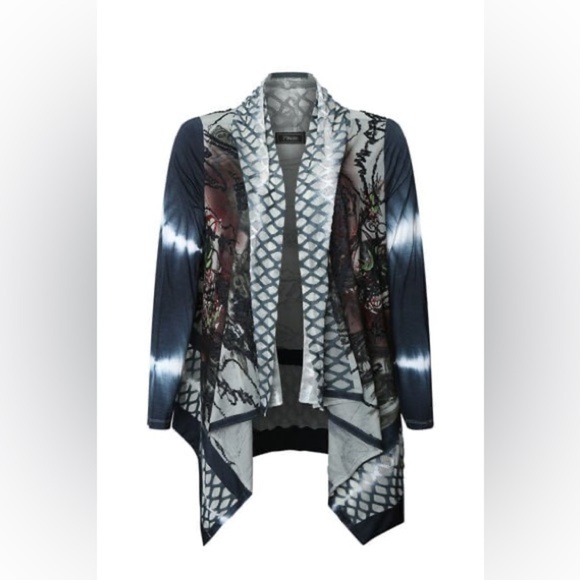 ✨ Gorgeous Minkas Multimedia Elements Tie Dye Cardigan Size L - Picture 1 of 13